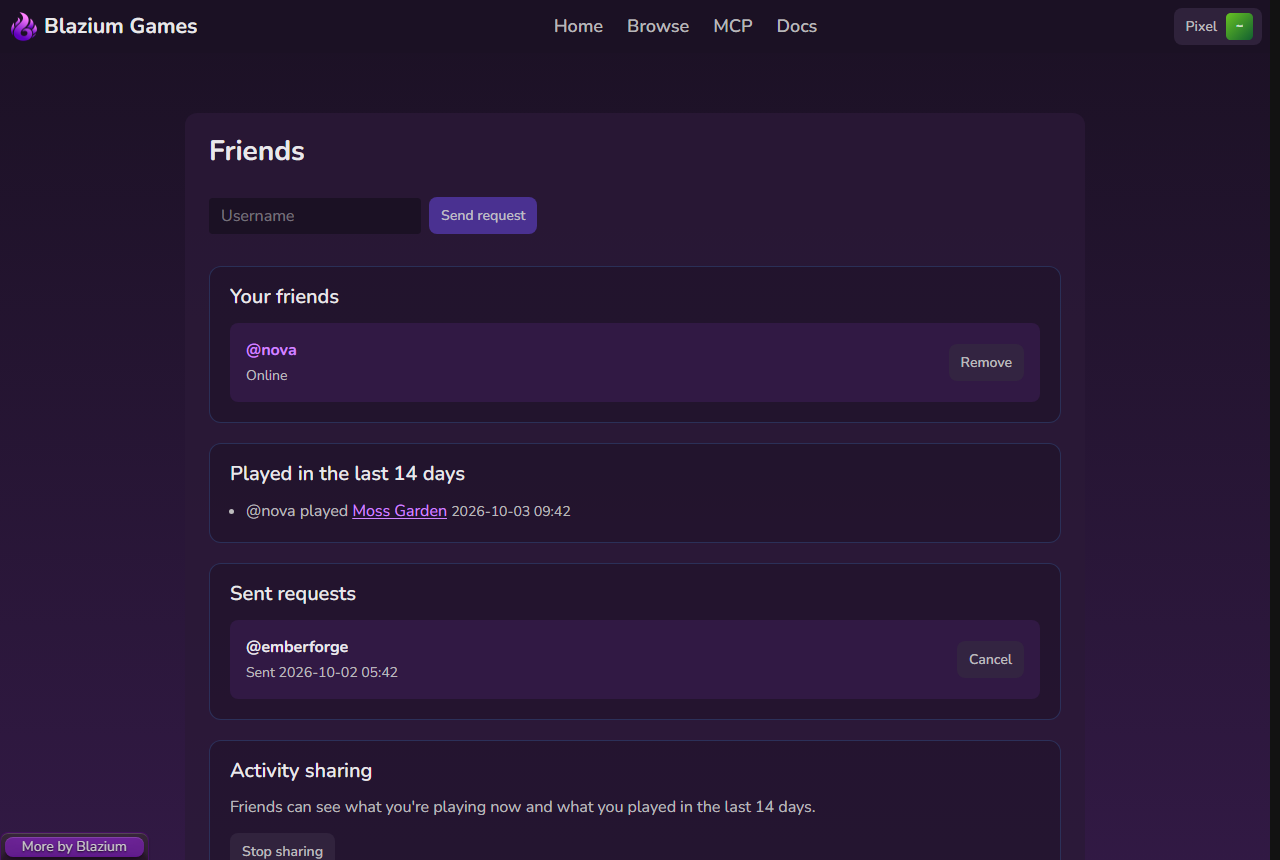 The Friends page